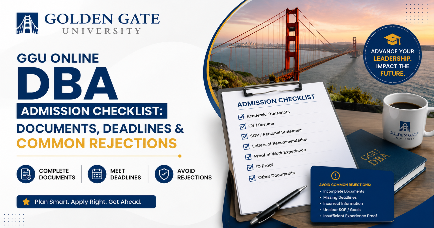 GGU Online DBA Admission Checklist